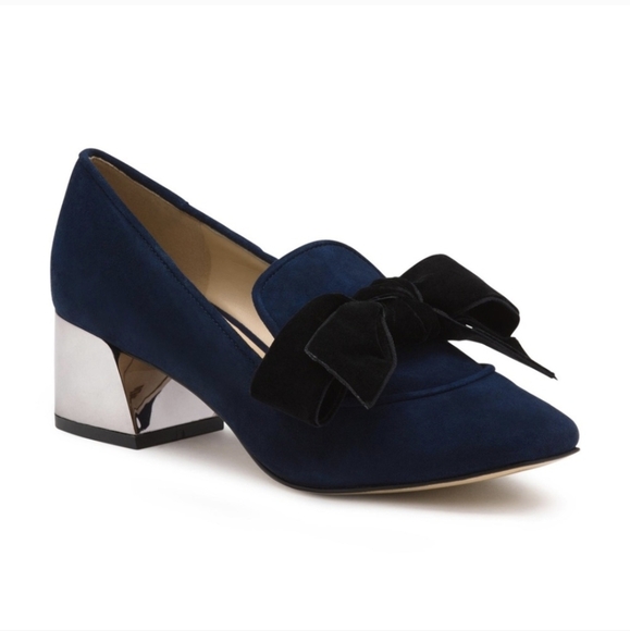 Karl Lagerfeld | Hattie Suede Bow Pumps Blue - Picture 1 of 5